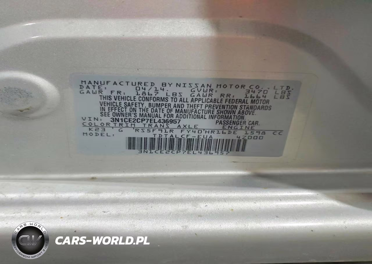 2014 Nissan Versa Note S VIN:3N1CE2CP7EL436957 - 12