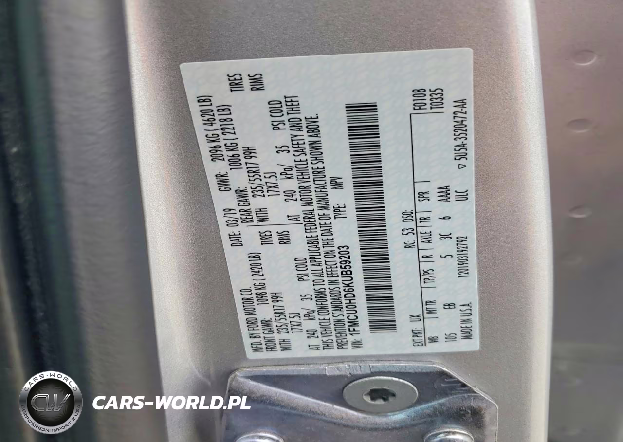 2019 Ford Escape Sel VIN:1FMCU0HD6KUB59203 - 13