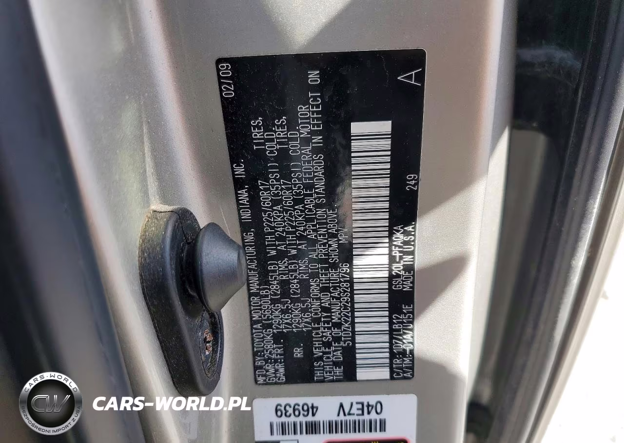 2009 Toyota Sienna Xle VIN:5TDZK22C29S281796 - 14
