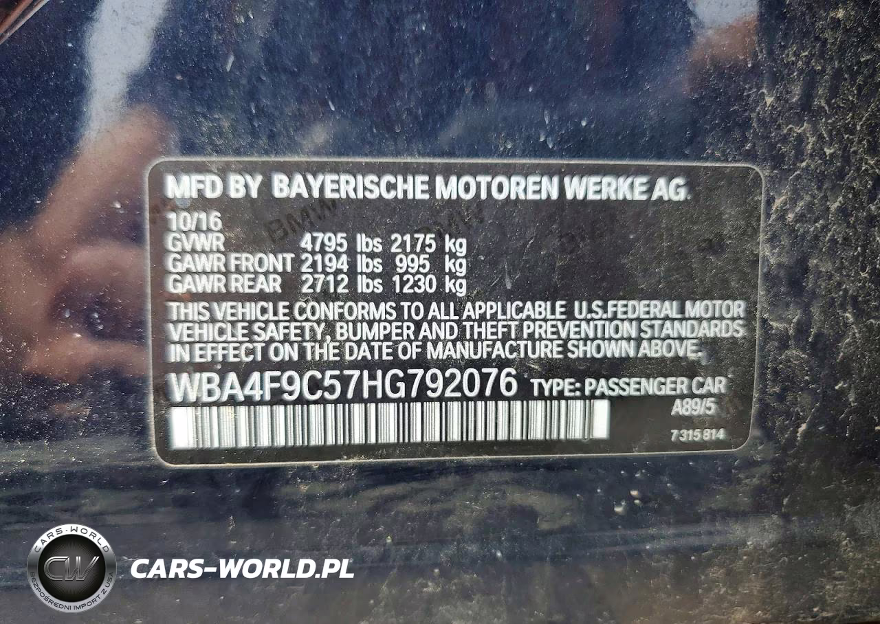 2017 BMW 430Xi Gran Coupe VIN:WBA4F9C57HG792076 - 13