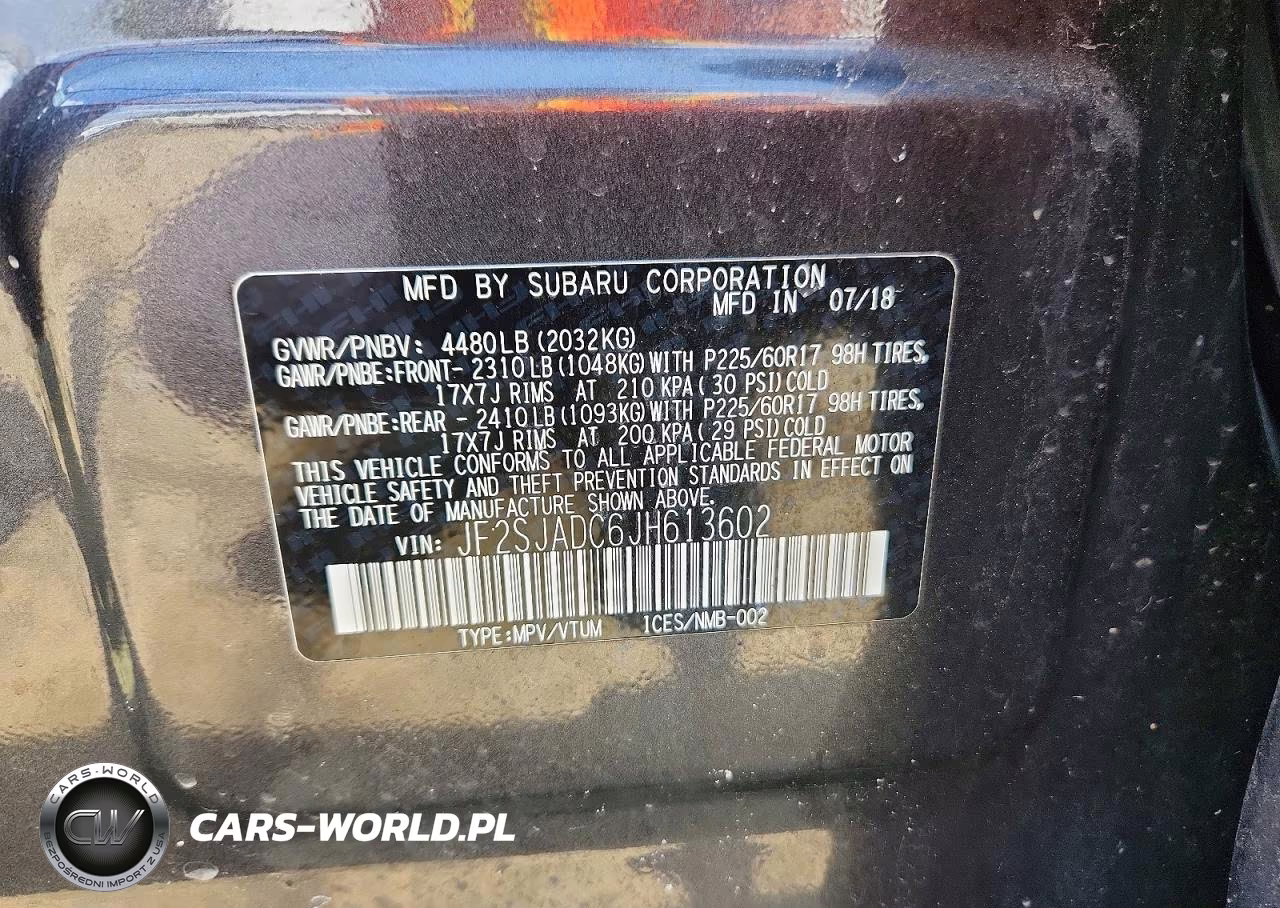2018 Subaru Forester 2.5I Premium VIN:JF2SJADC6JH613602 - 12