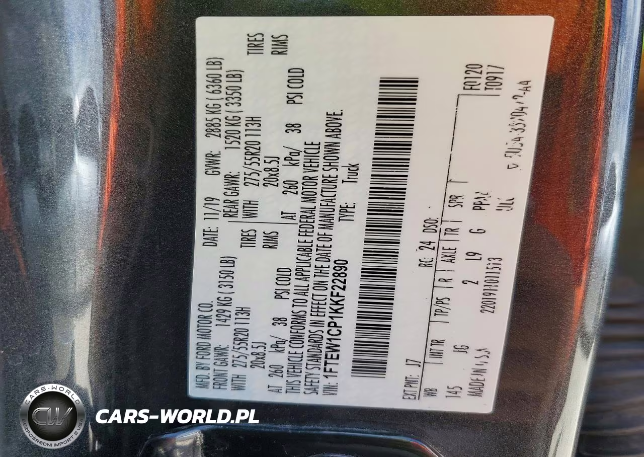 2019 Ford F150 Supercrew VIN:1FTEW1CP1KKF22890 - 12