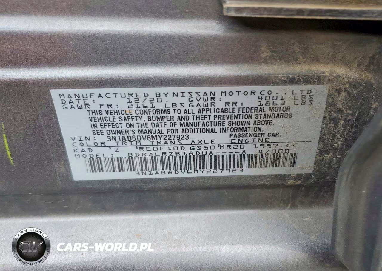 2021 Nissan Sentra Sr VIN:3N1AB8DV6MY227923 - 12