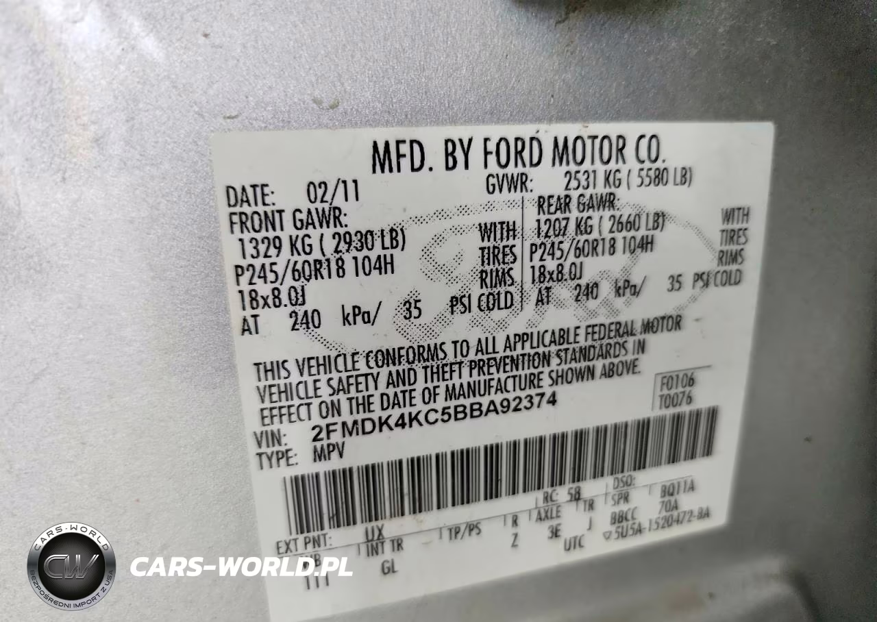 2011 Ford Edge Limited VIN:2FMDK4KC5BBA92374 - 14