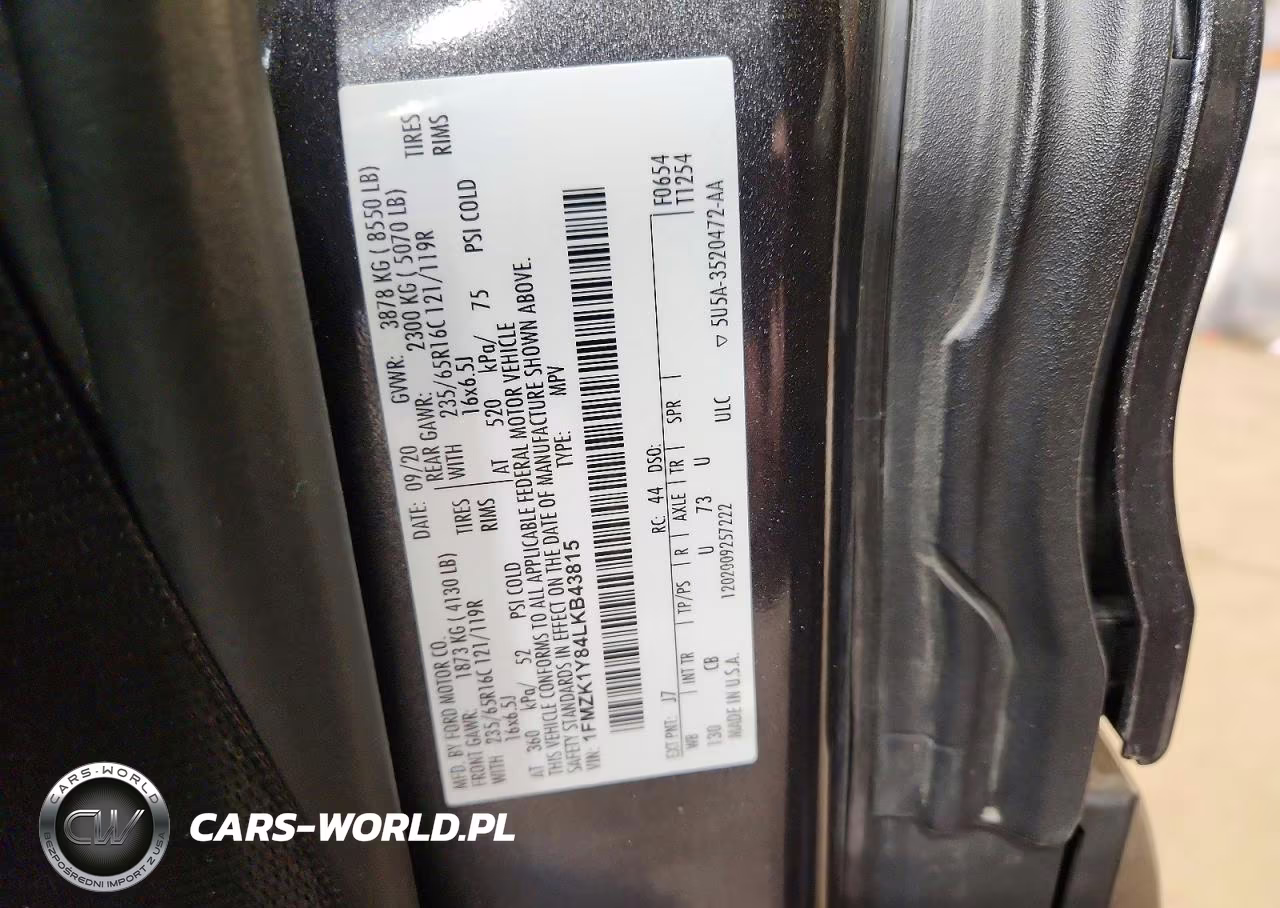 2020 Ford Transit T-150 VIN:1FMZK1Y84LKB43815 - 13