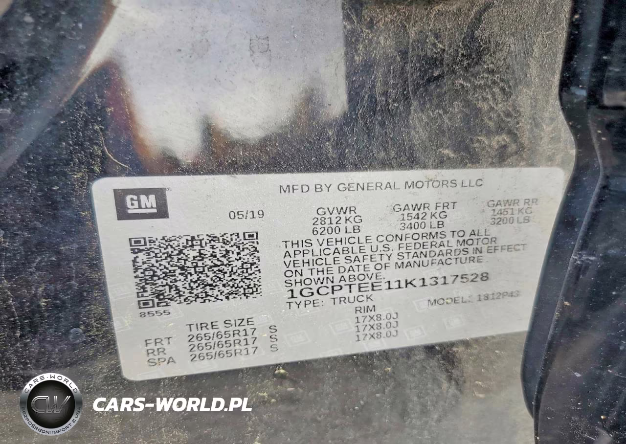 2019 Chevrolet Colorado Zr2 VIN:1GCPTEE11K1317528 - 12