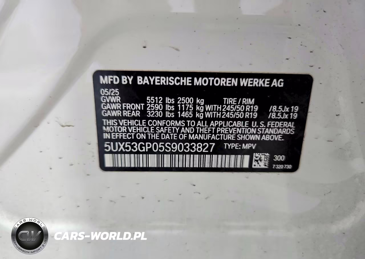 2025 BMW X3 30 xDrive VIN:5UX53GP05S9033827 - 14