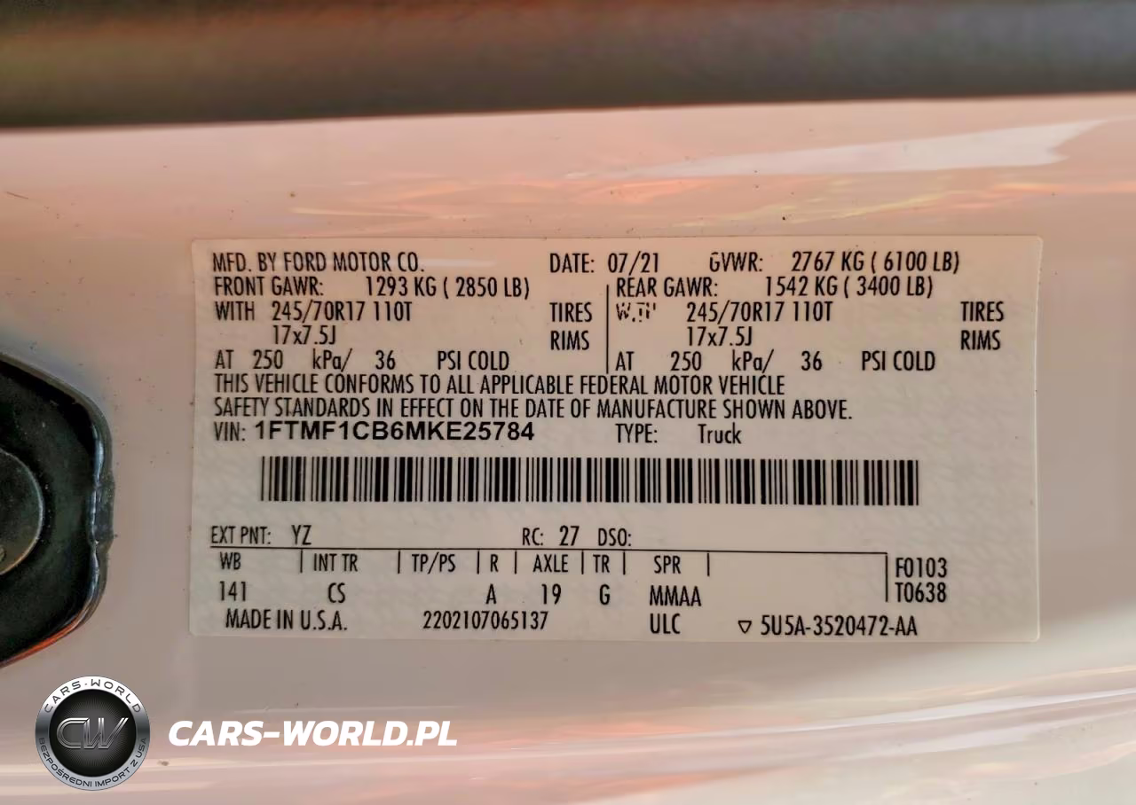 2021 Ford F150 VIN:1FTMF1CB6MKE25784 - 12