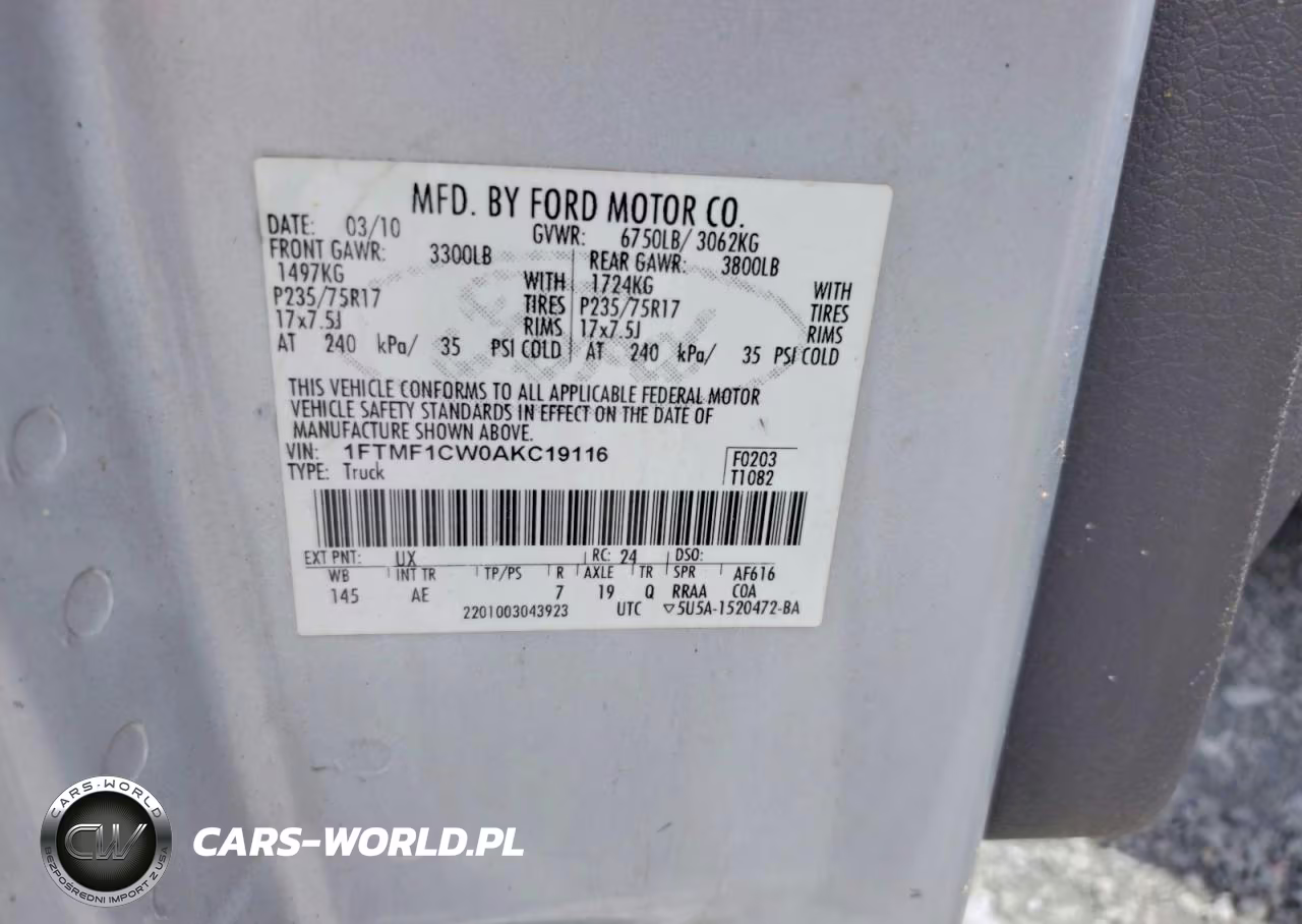 2010 Ford F150 VIN:1FTMF1CW0AKC19116 - 12