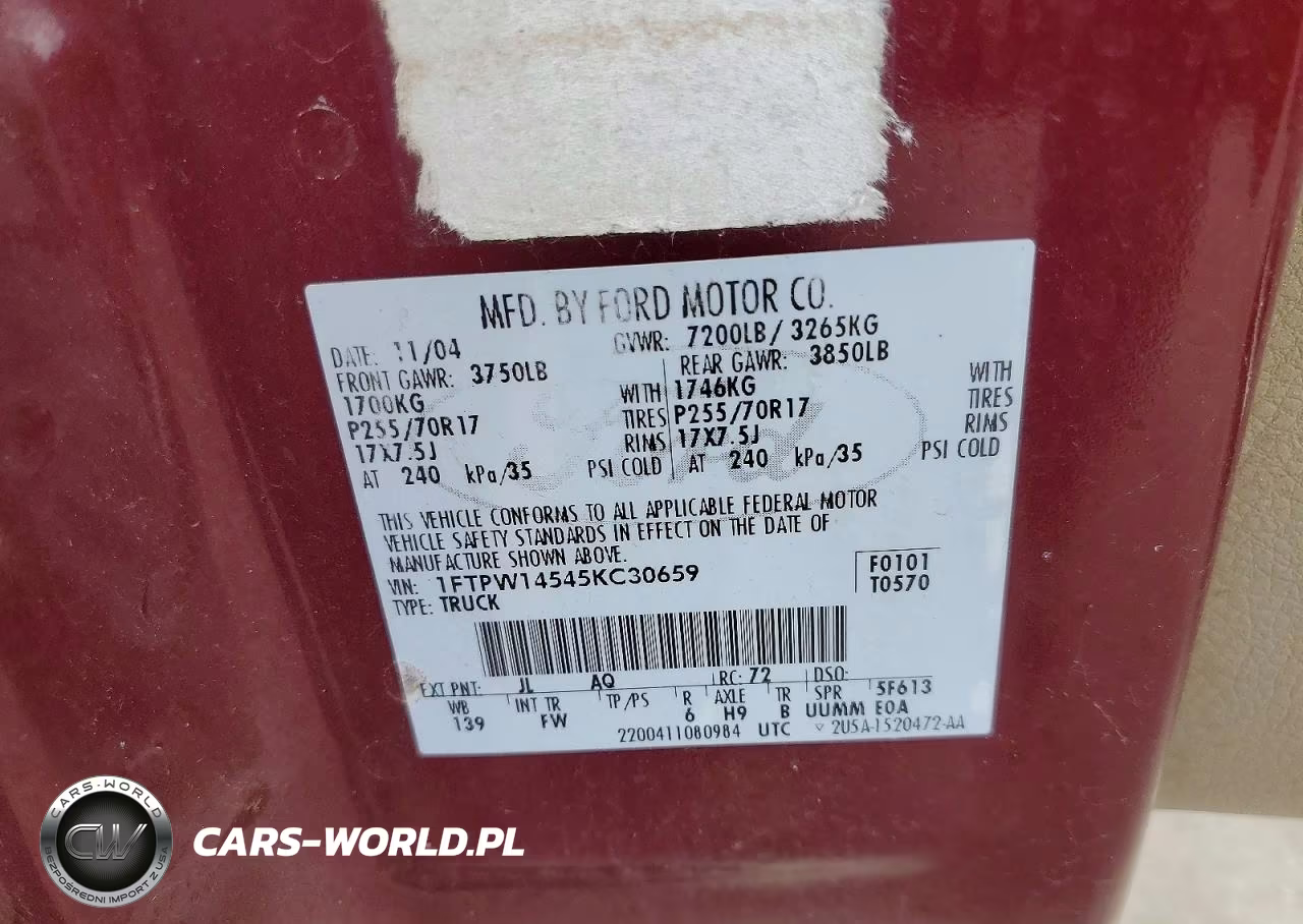 2005 Ford F150 Supercrew VIN:1FTPW14545KC30659 - 12