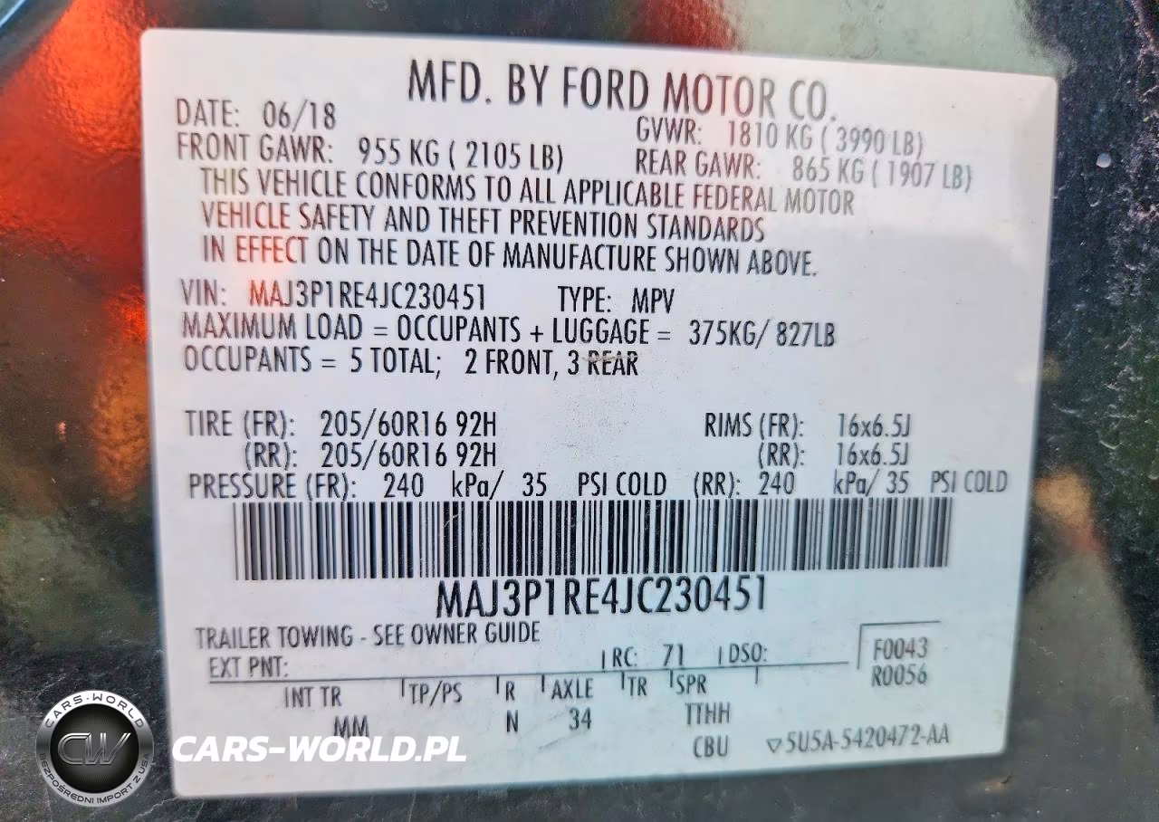 2018 Ford Ecosport S VIN:MAJ3P1RE4JC230451 - 12