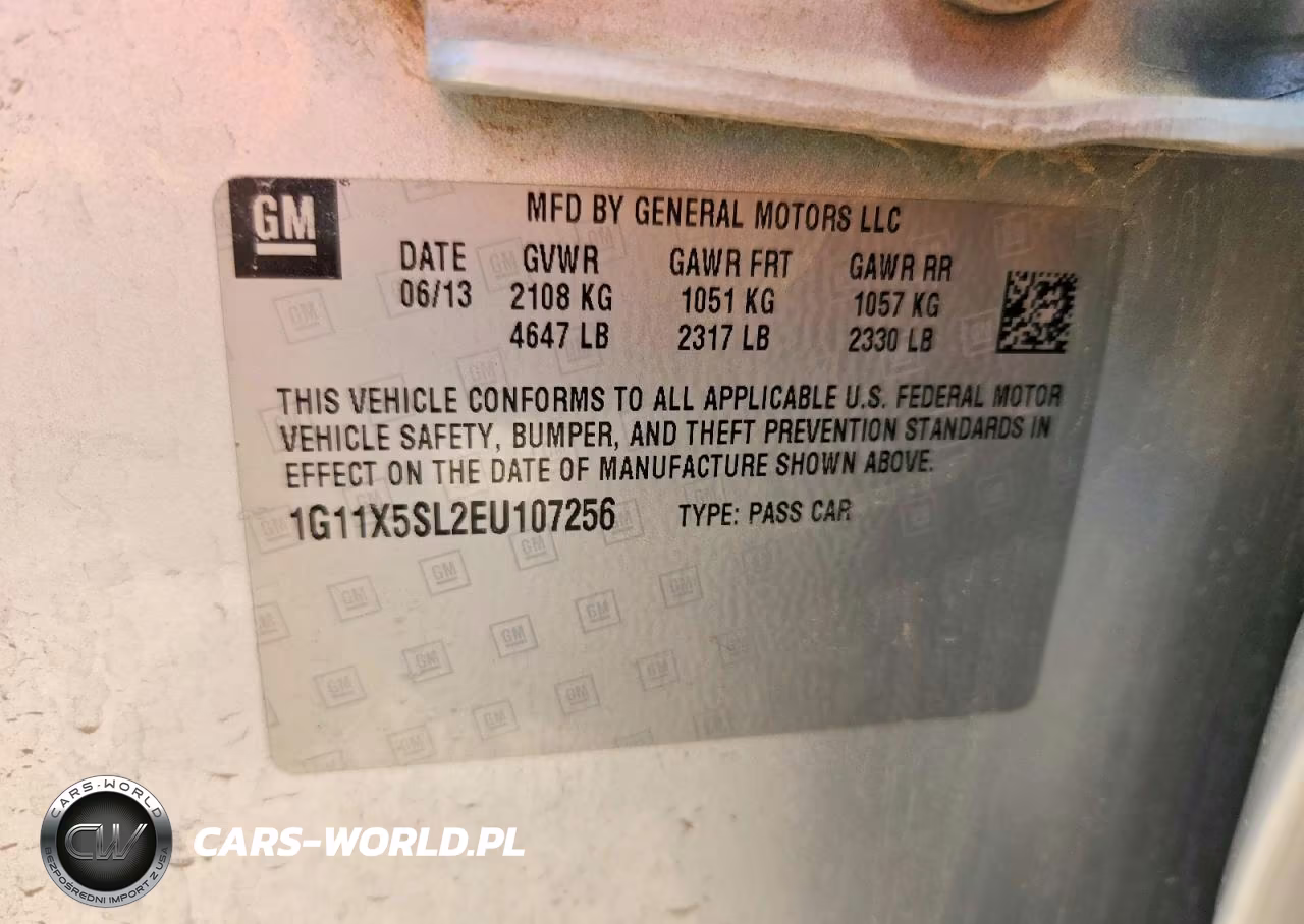 2014 Chevrolet Impala Ls VIN:1G11X5SL2EU107256 - 13