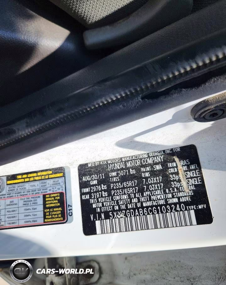 2012 Hyundai Santa Fe Gls VIN:5XYZGDAB6CG103240 - 13