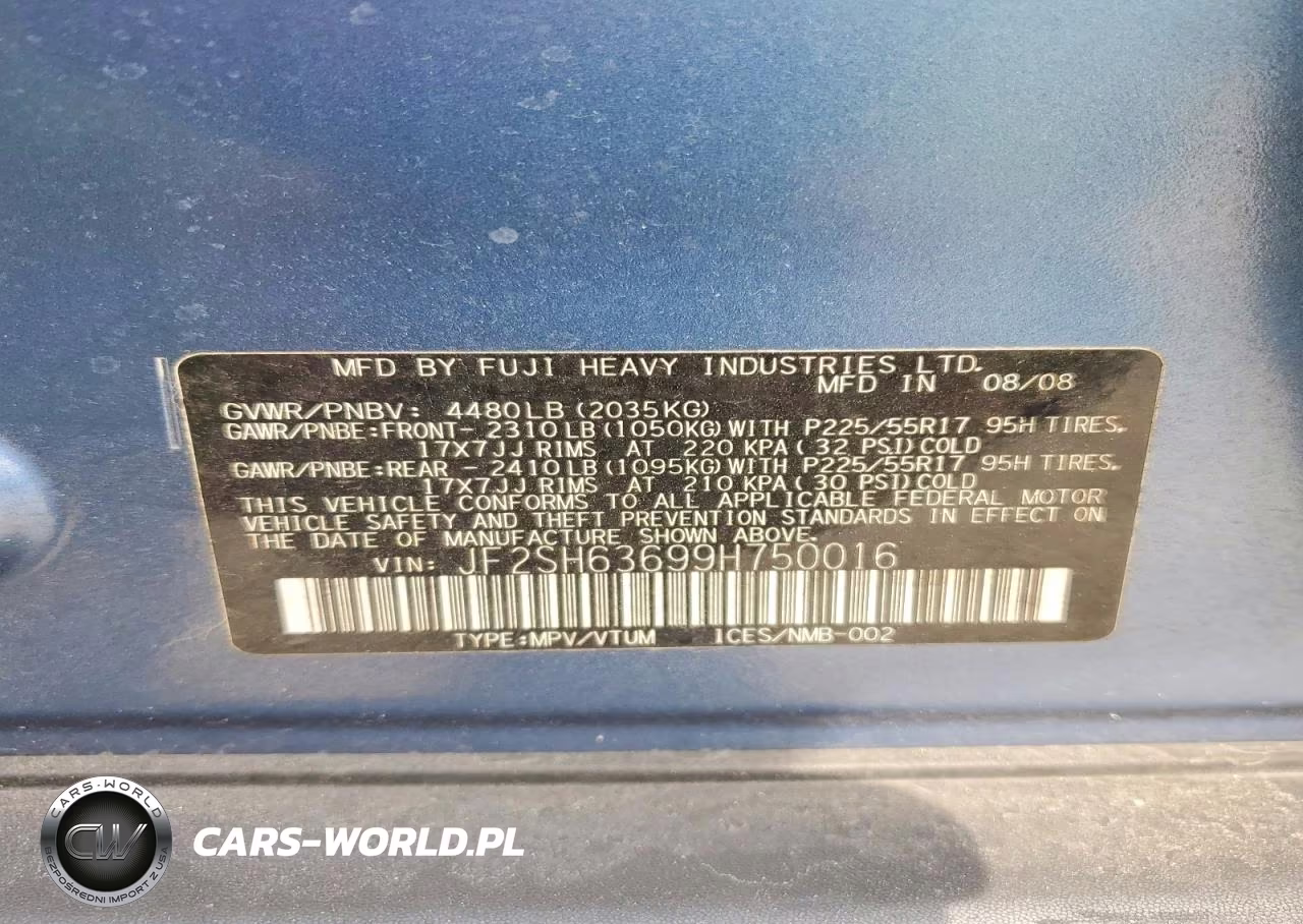 2009 Subaru Forester 2.5X Premium VIN:JF2SH63699H750016 - 14