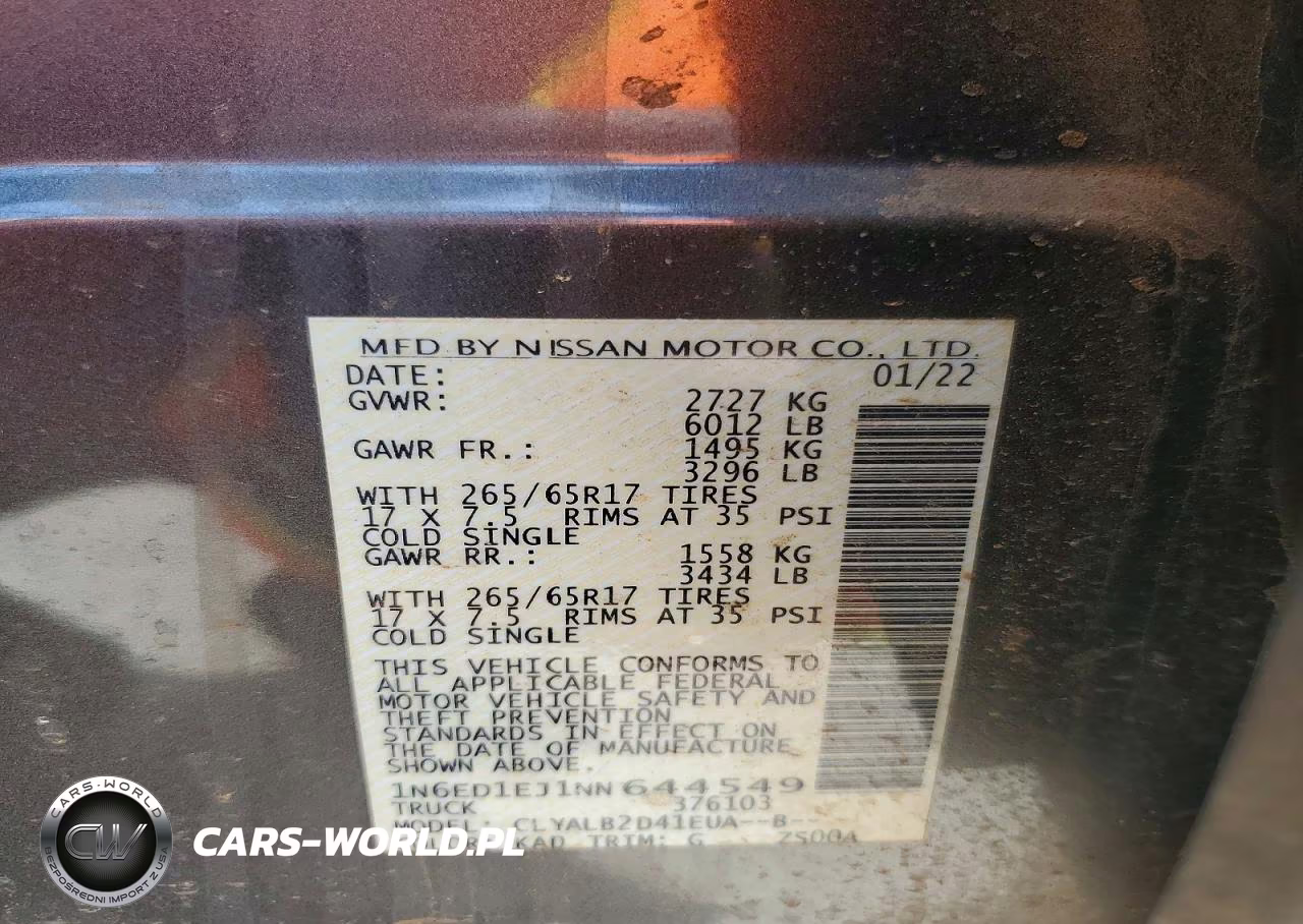 2022 Nissan Frontier Sv VIN:1N6ED1EJ1NN644549 - 12