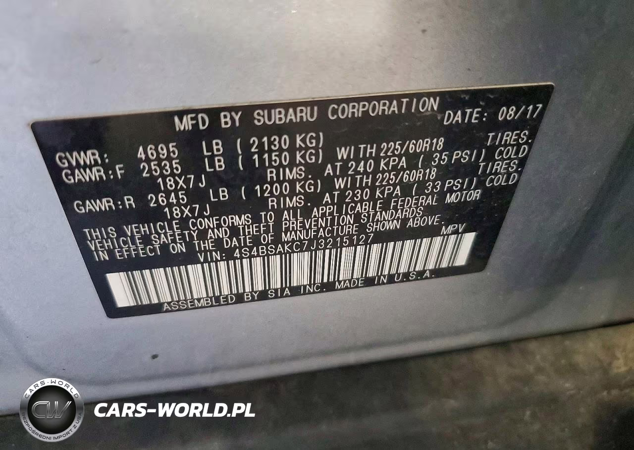 2018 Subaru Outback 2.5I Limited VIN:4S4BSAKC7J3215127 - 13
