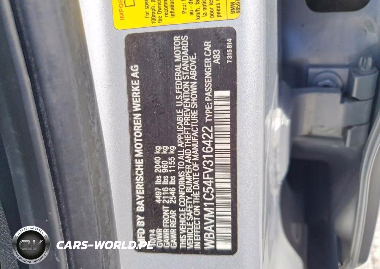 2015 BMW X1 Sdrive28I VIN:WBAVM1C54FV316422 - 13