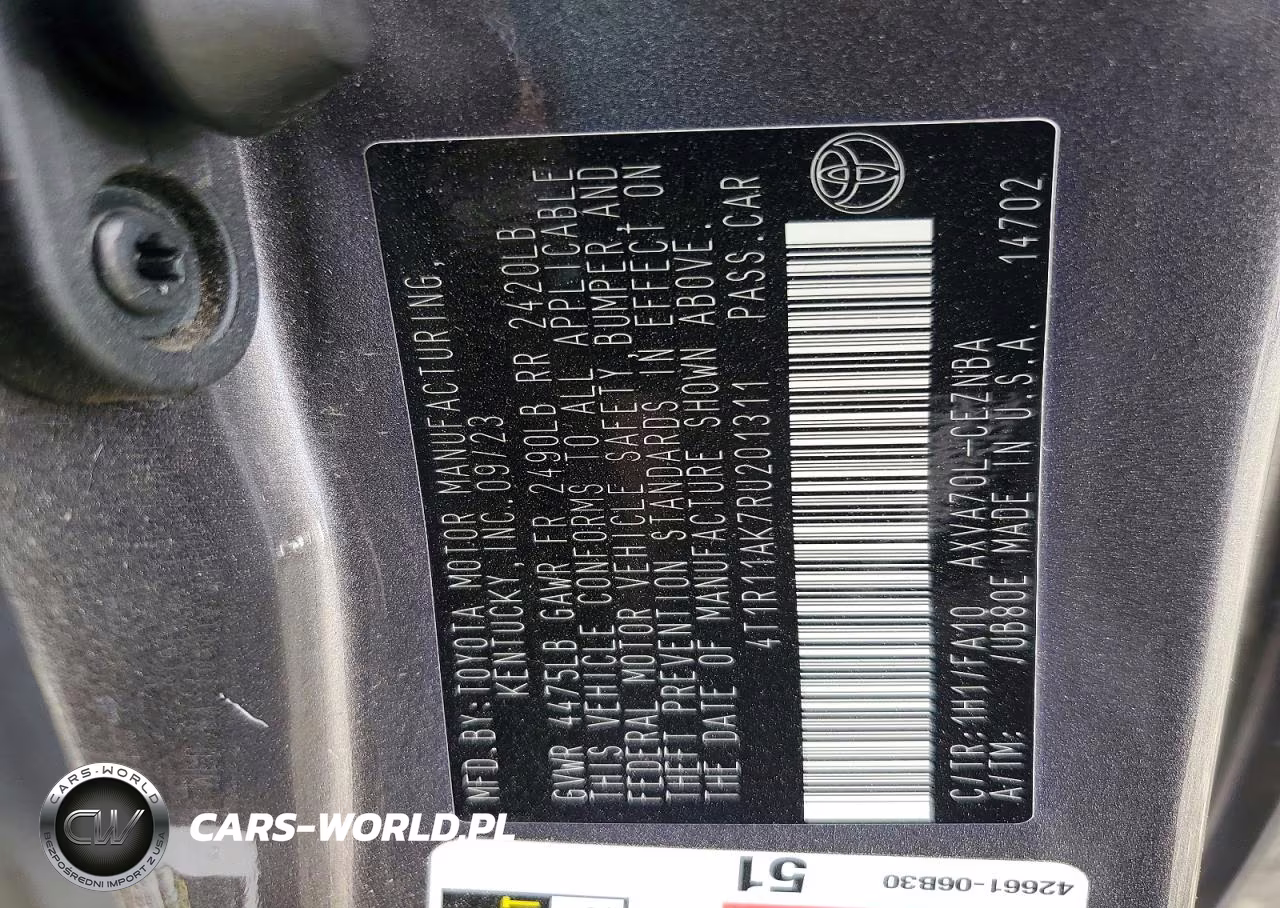 2024 Toyota Camry Le VIN:4T1R11AK7RU201311 - 12