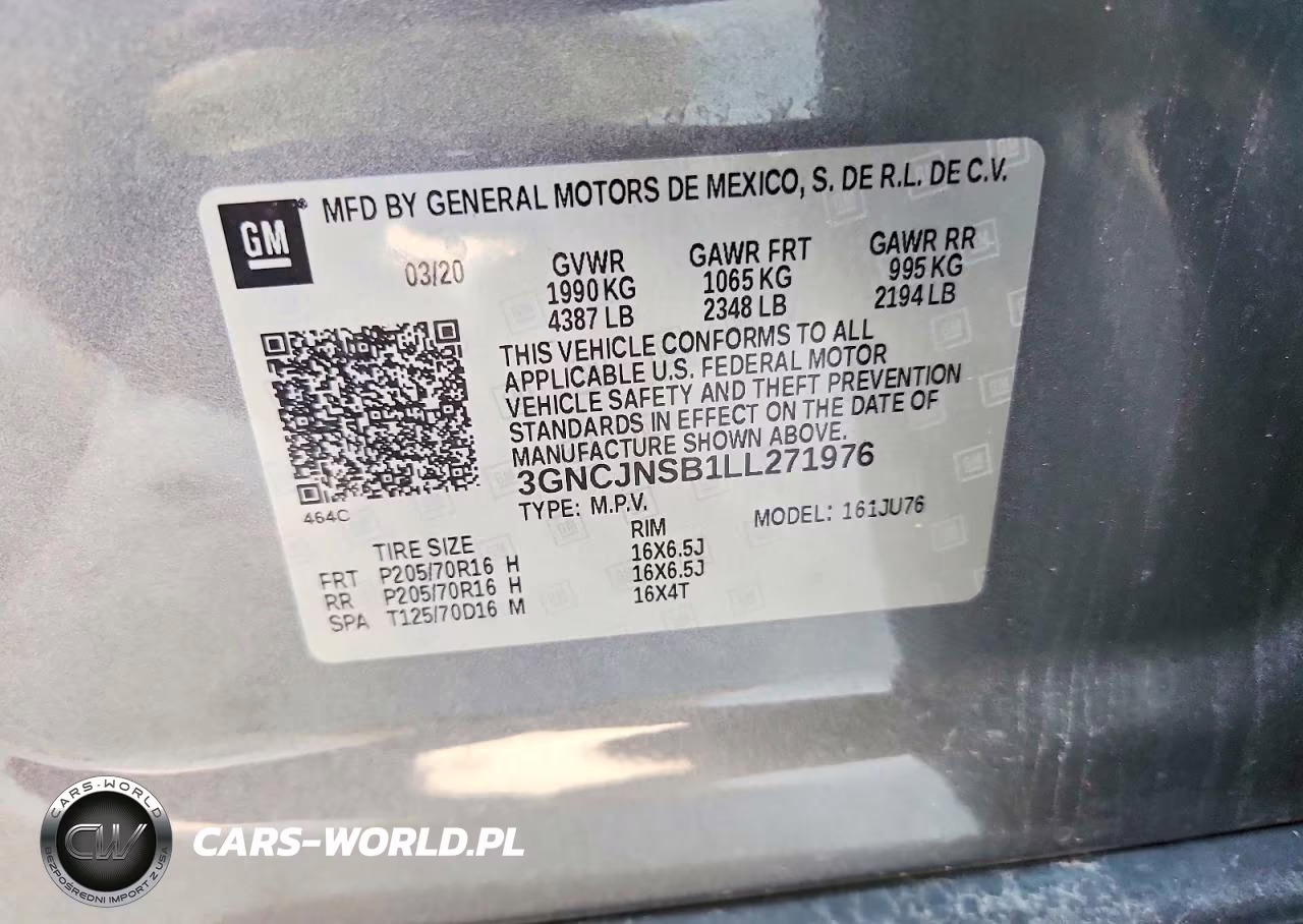 2020 Chevrolet Trax Awd Ls VIN:3GNCJNSB1LL271976 - 13