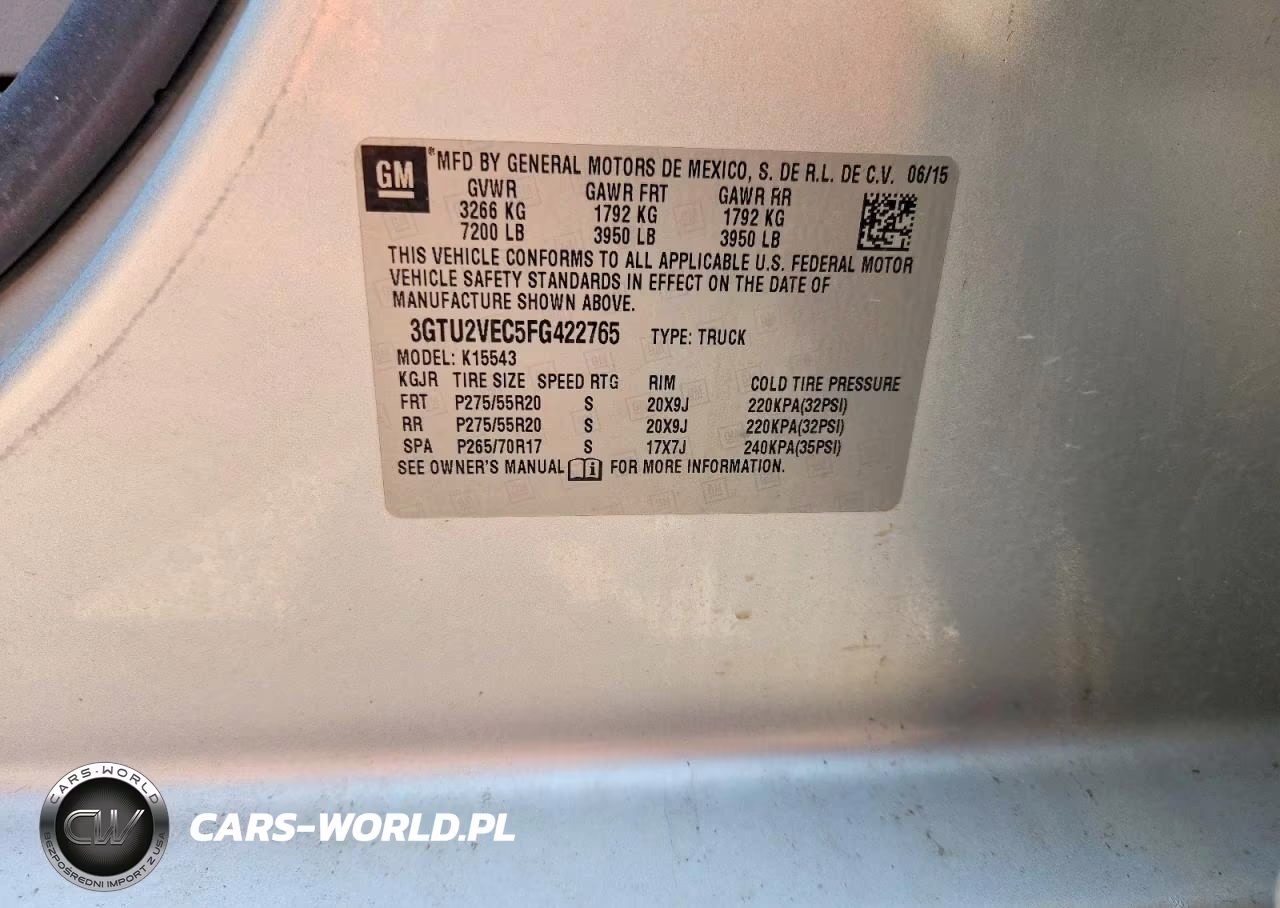 2015 GMC Sierra K1500 Slt VIN:3GTU2VEC5FG422765 - 12
