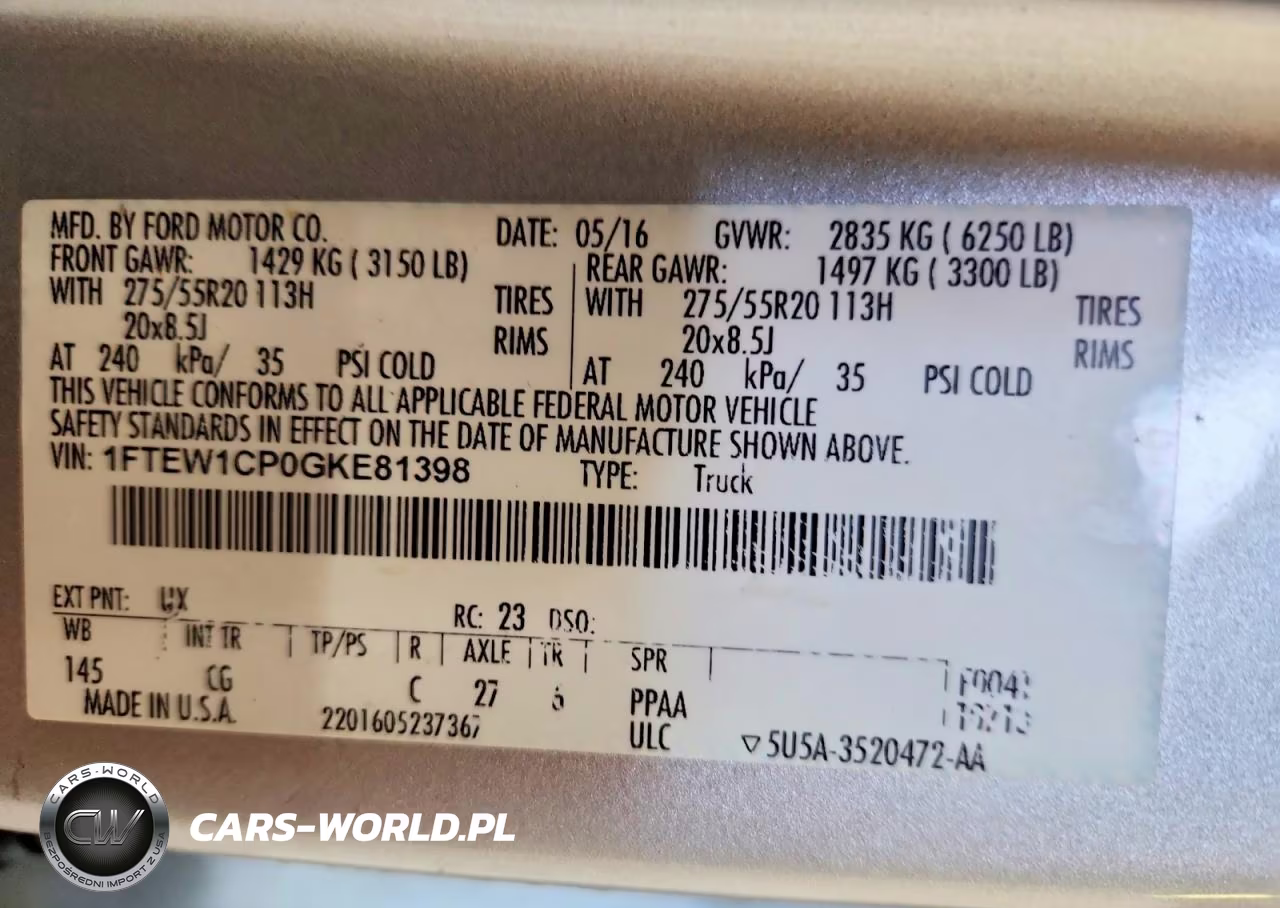 2016 Ford F150 Supercrew VIN:1FTEW1CP0GKE81398 - 12
