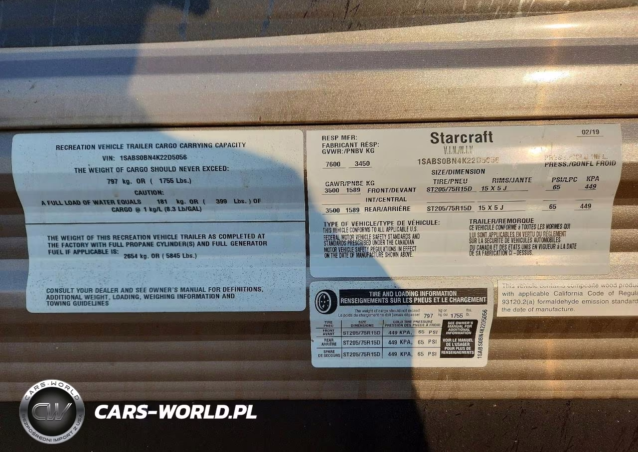 2019 Starcraft Mossy Oak Camper VIN:1SABS0BN4K22D5056 - 10