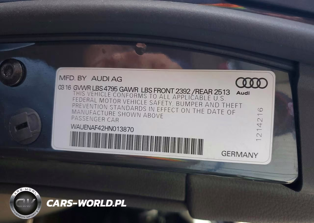 2017 Audi A4 Premium Plus VIN:WAUENAF42HN013870 - 12