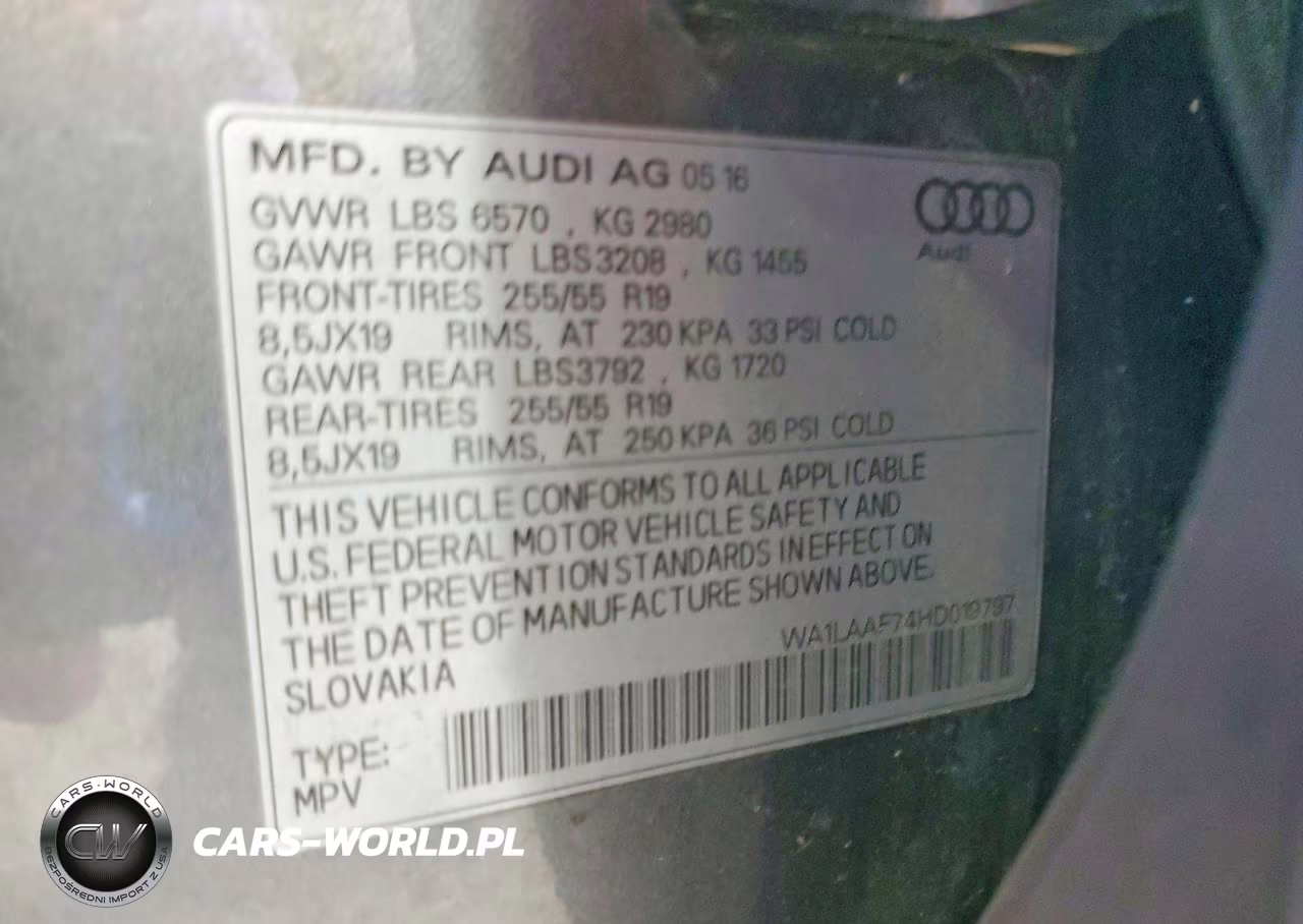 2017 Audi Q7 Premium Plus VIN:WA1LAAF74HD019797 - 13