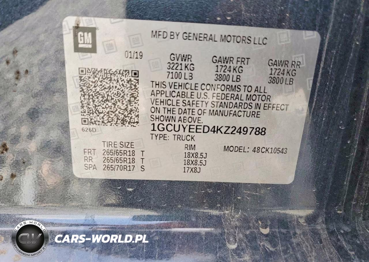 2019 Chevrolet Silverado K1500 Rst VIN:1GCUYEED4KZ249788 - 12