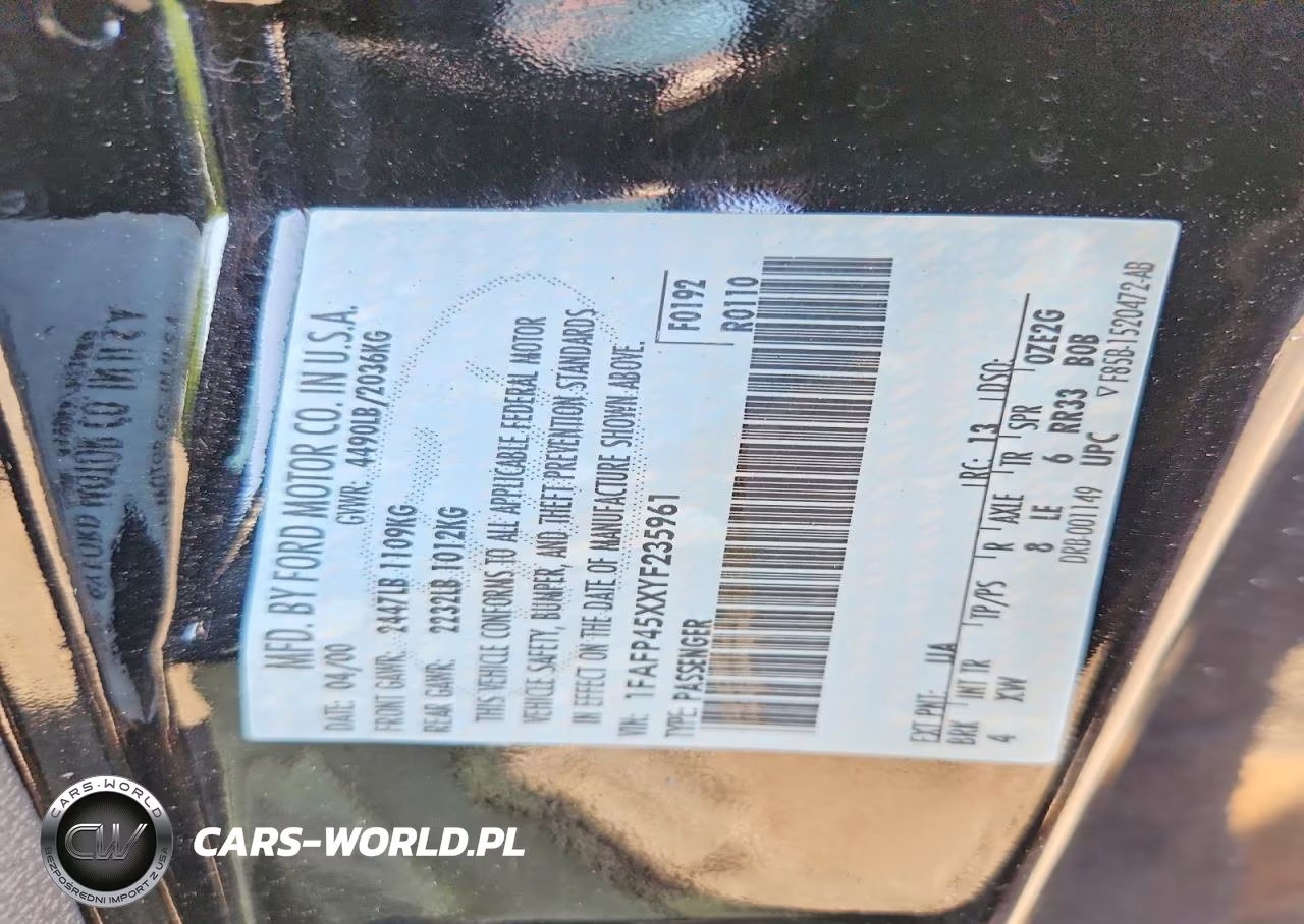 2000 Ford Mustang Gt VIN:1FAFP45XXYF235961 - 13