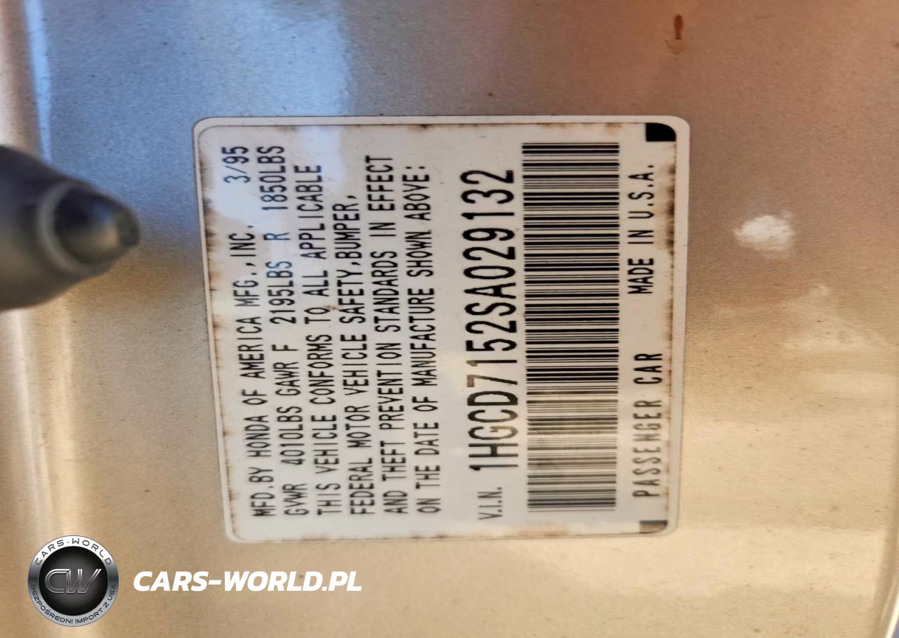1995 Honda Accord Ex VIN:1HGCD7152SA029132 - 13