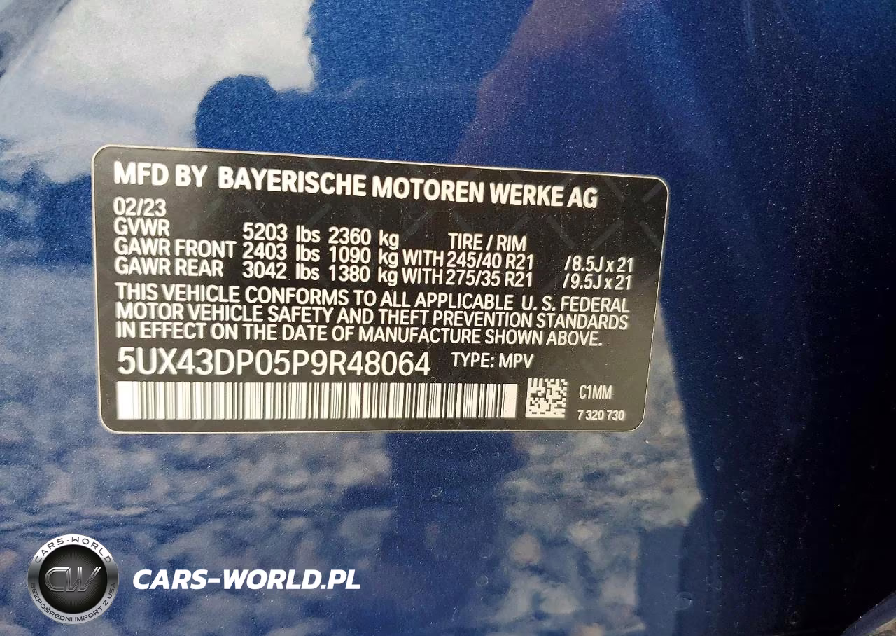 2023 BMW X3 Sdrive30I VIN:5UX43DP05P9R48064 - 12