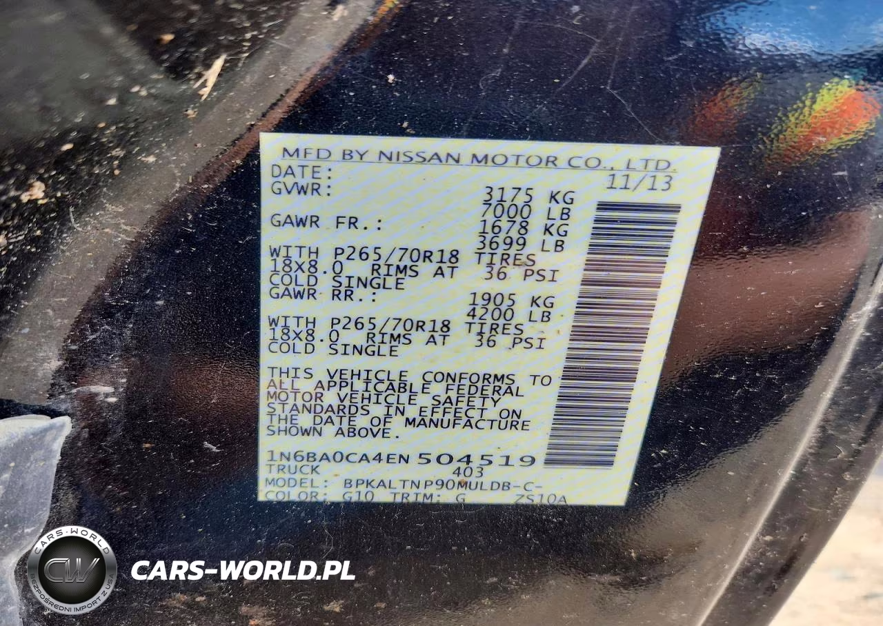 2014 Nissan Titan Sv VIN:1N6BA0CA4EN504519 - 12