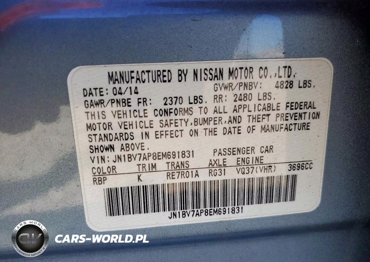 2014 Infiniti Q50 Sport VIN:JN1BV7AP8EM691831 - 12