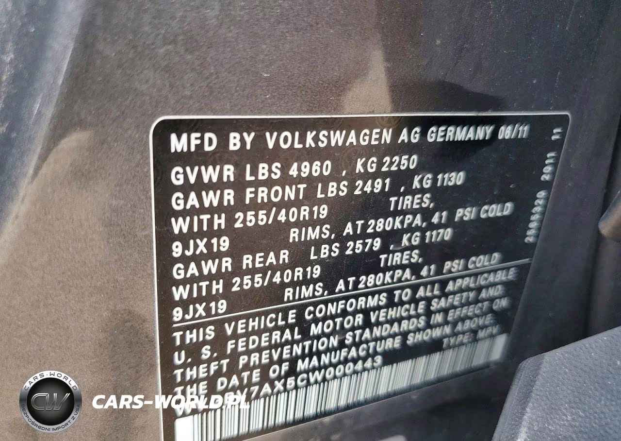 2012 Volkswagen Tiguan S VIN:WVGBV7AX5CW000443 - 13