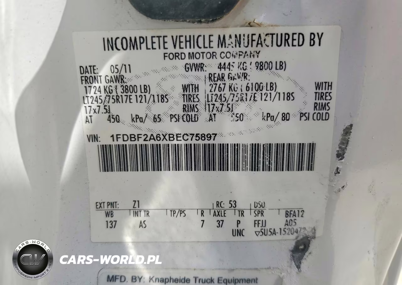 2011 Ford F250 Super Duty VIN:1FDBF2A6XBEC75897 - 13