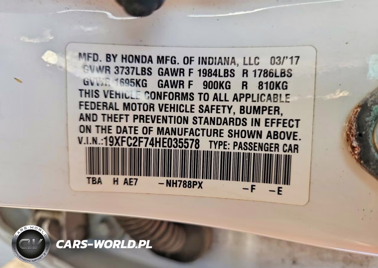 2017 Honda Civic Ex VIN:19XFC2F74HE035578 - 12