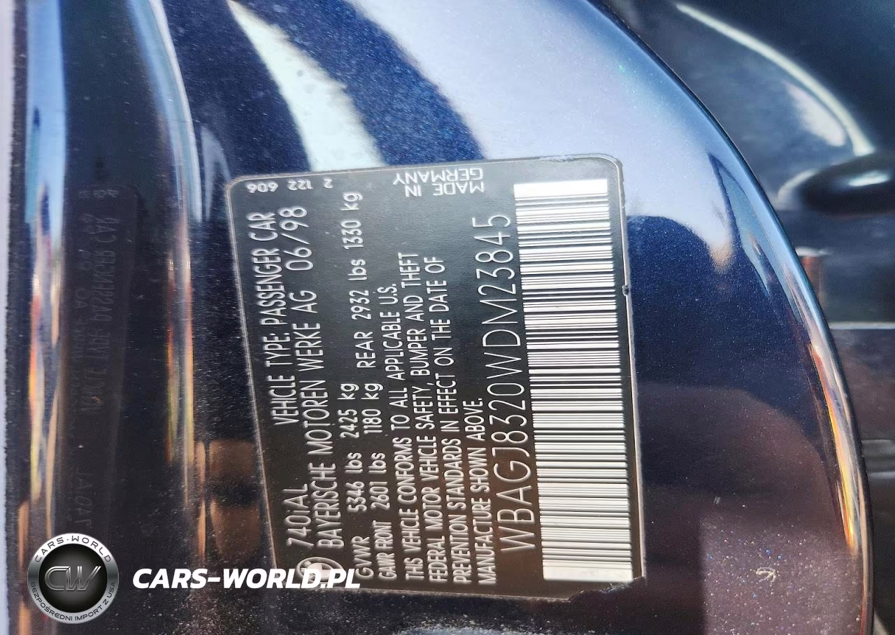 1998 BMW 740 Il VIN:WBAGJ8320WDM23845 - 12