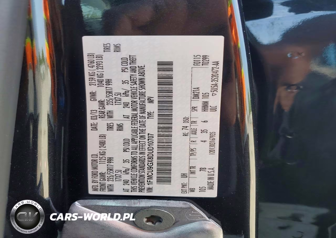 2013 Ford Escape Se VIN:1FMCU9GX8DUD10707 - 14