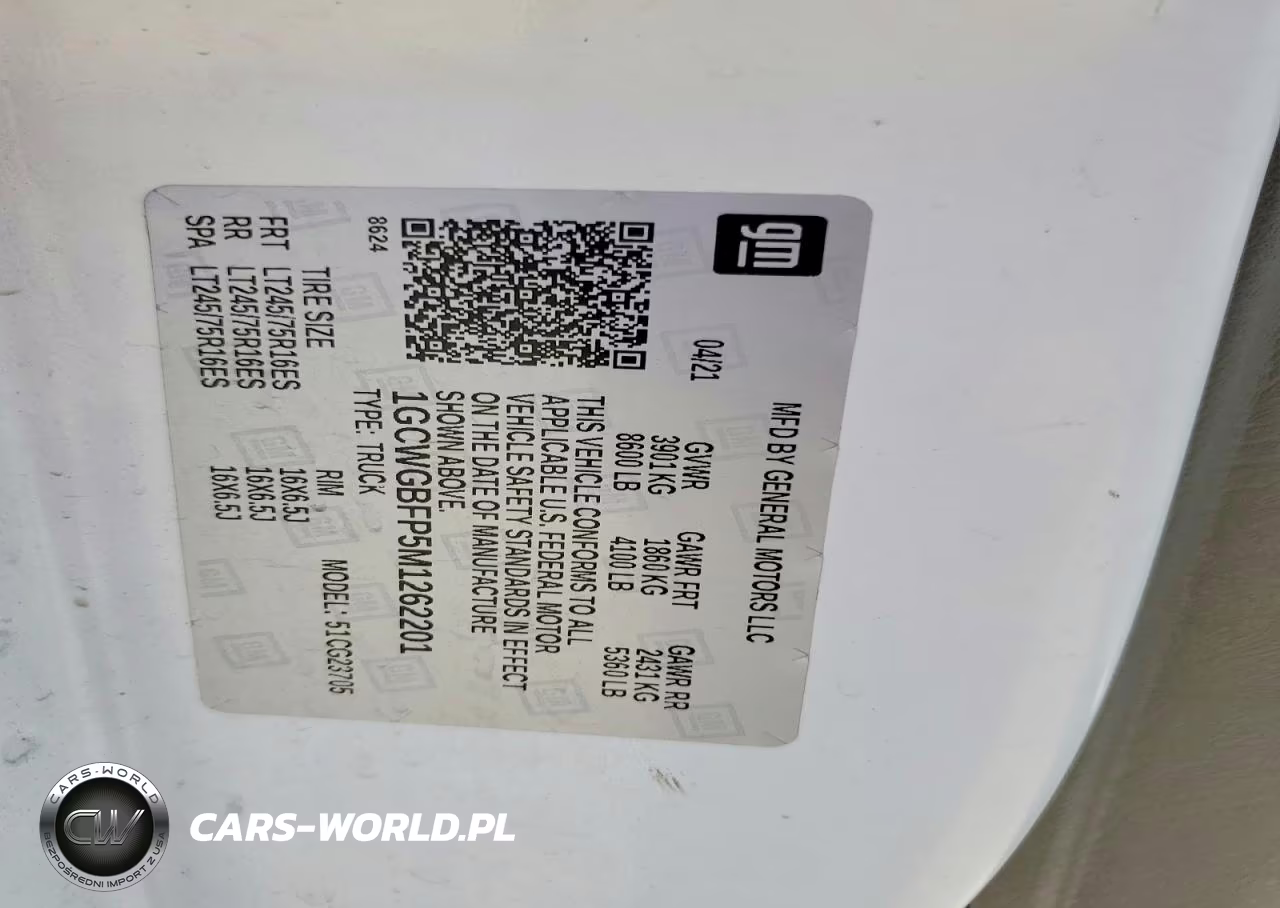 2021 Chevrolet Express 2500 Cargo Delivery Van VIN:1GCWGBFP5M1262201 - 13