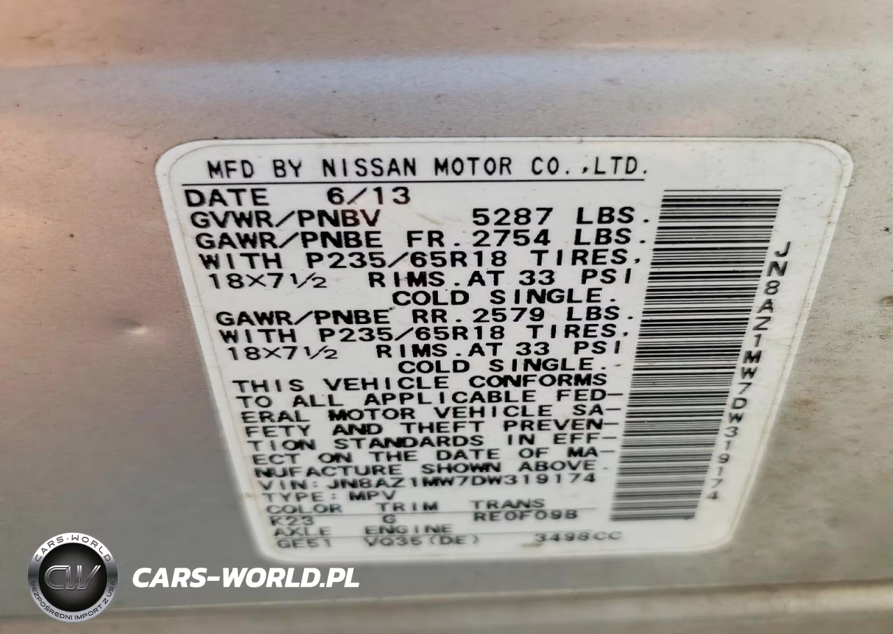 2013 Nissan Murano S VIN:JN8AZ1MW7DW319174 - 14