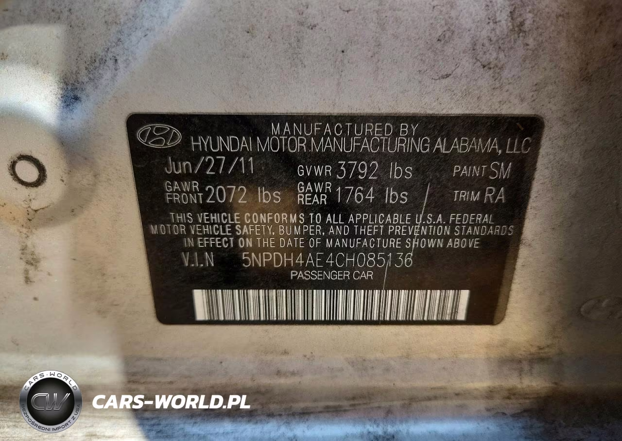 2012 Hyundai Elantra Gls VIN:5NPDH4AE4CH085136 - 13