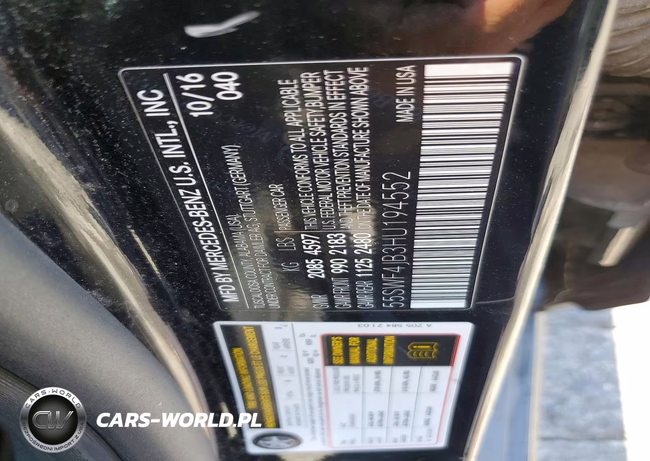 2017 Mercedes-Benz C 300 VIN:55SWF4JB3HU194552 - 13