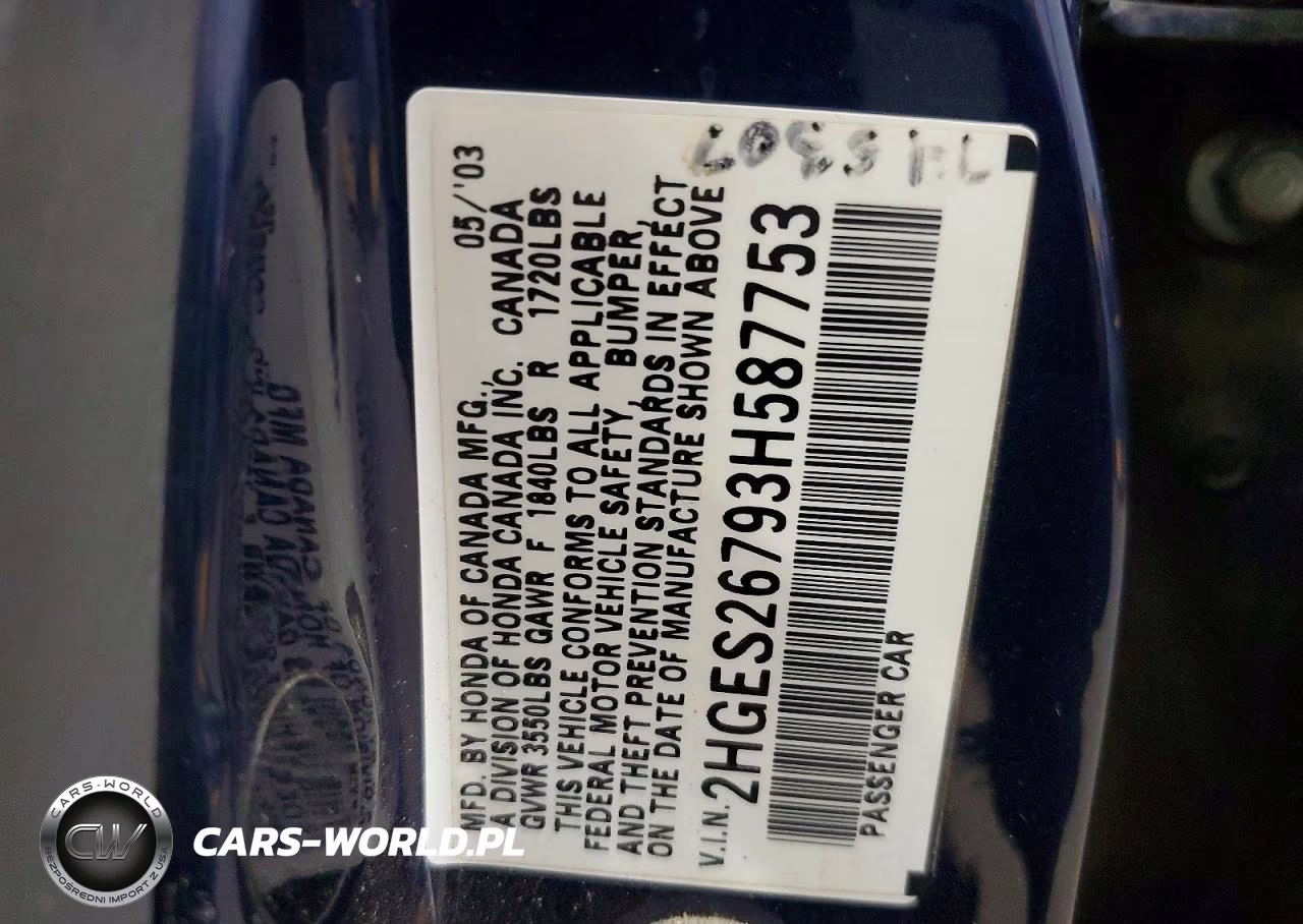 2003 Honda Civic Ex VIN:2HGES26793H587753 - 12