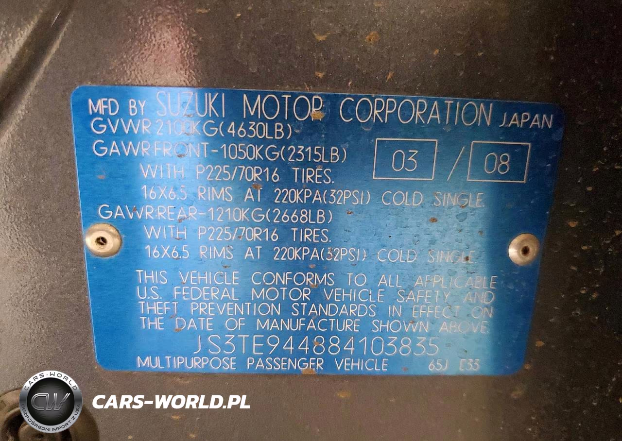 2008 Suzuki Grand Vitara Xsport VIN:JS3TE944884103835 - 14