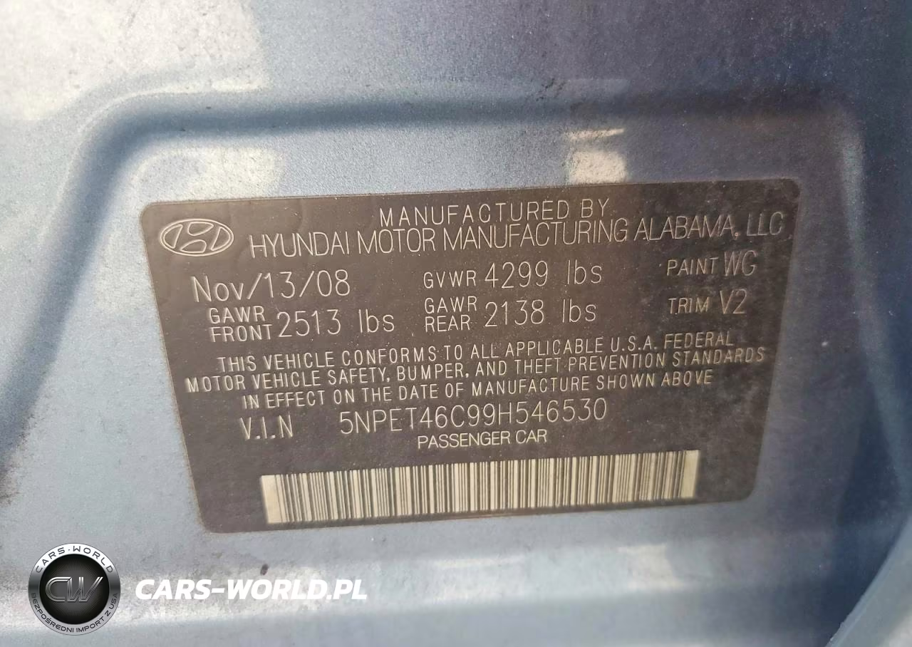 2009 Hyundai Sonata Gls VIN:5NPET46C99H546530 - 12