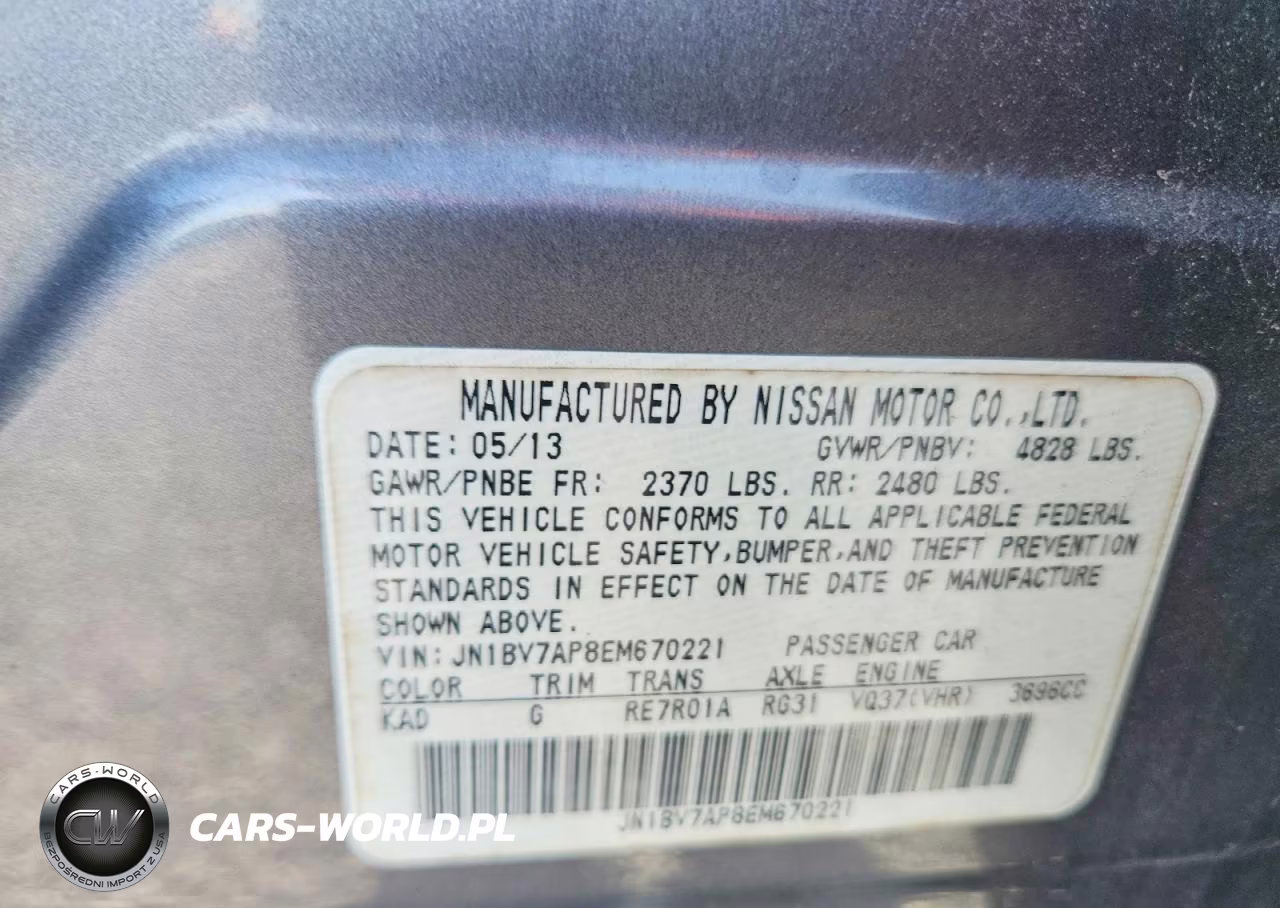 2014 Infiniti Q50 Base VIN:JN1BV7AP8EM670221 - 13