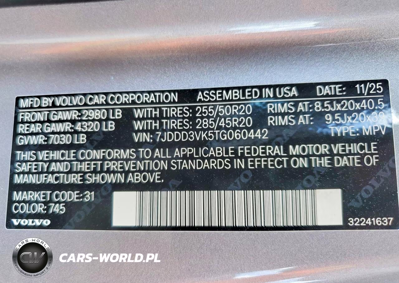 2026 Volvo Ex90 Plus VIN:7JDDD3VK5TG060442 - 14