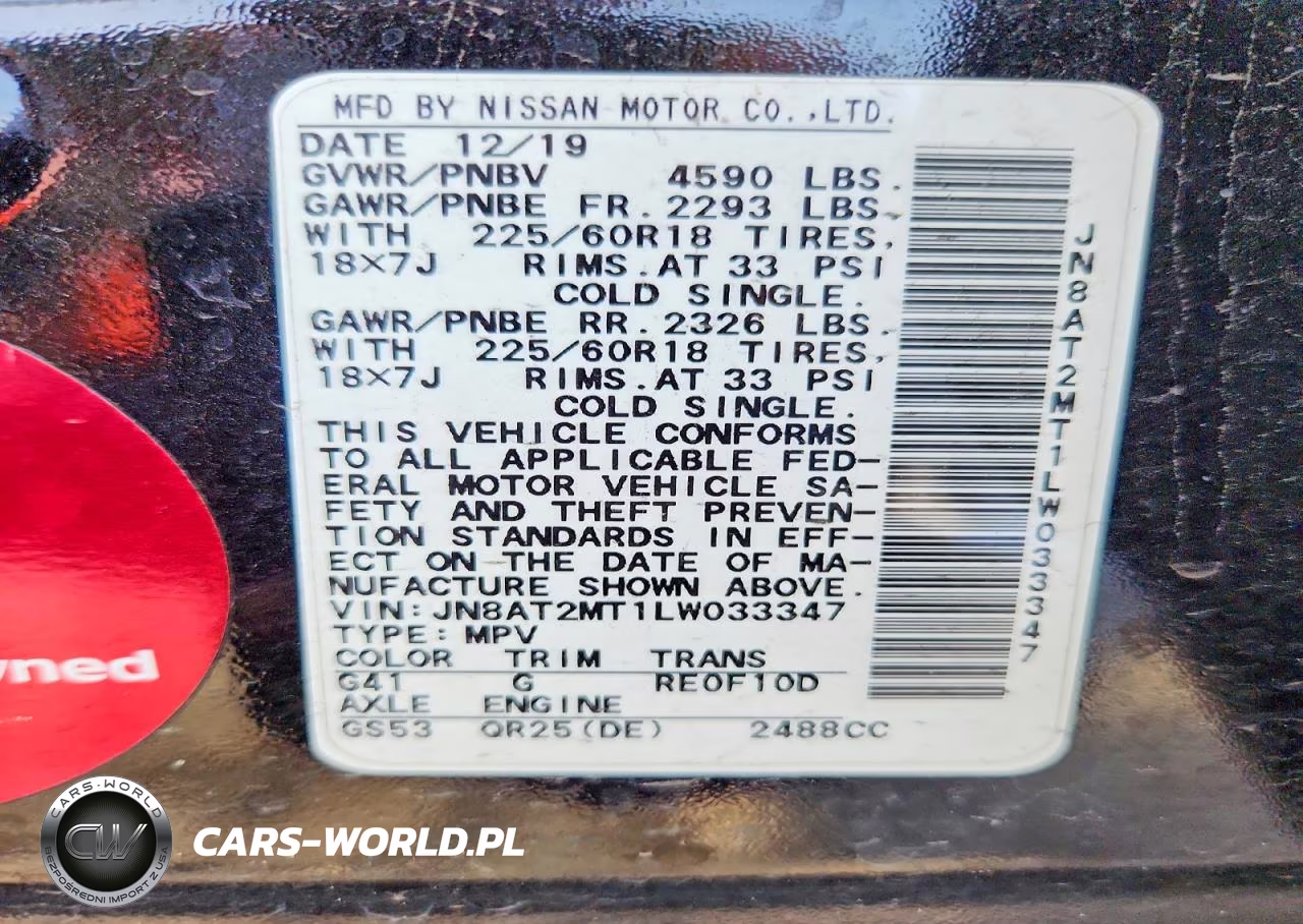 2020 Nissan Rogue Sv VIN:JN8AT2MT1LW033347 - 13