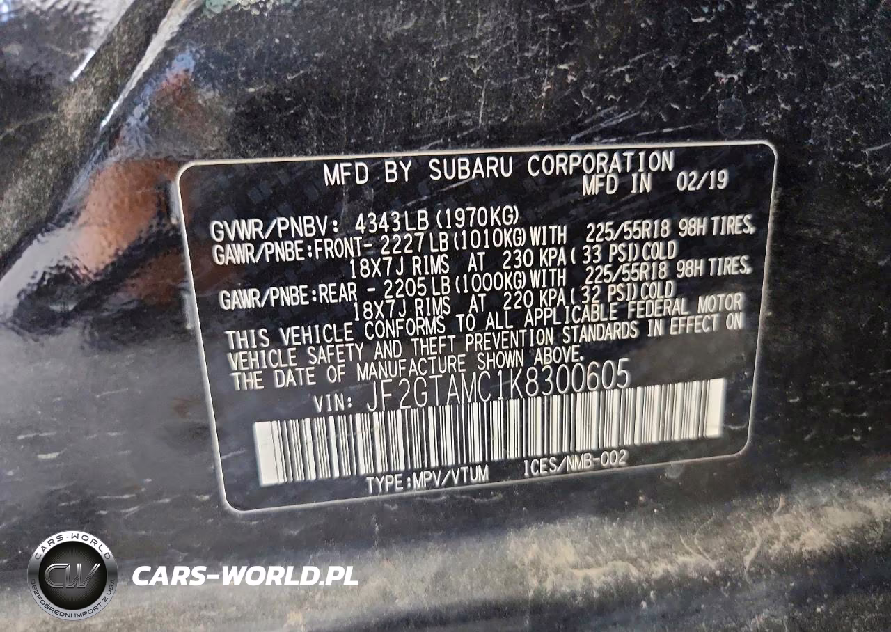 2019 Subaru Crosstrek Limited VIN:JF2GTAMC1K8300605 - 13